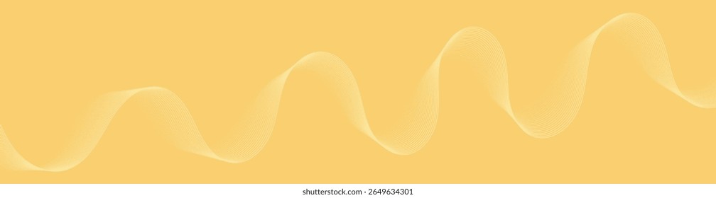 Abstract background with lines and waves. Web banner size. Element for design isolated. Vector background for brochure, booklet, flyer, poster. Orange and yellow gradient