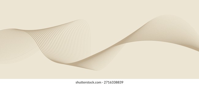 Abstract background with lines and waves. Web banner size. Element for design. Vector background for brochure, booklet, flyer, poster.
