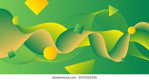 Abstract Background Lines Yellow Green