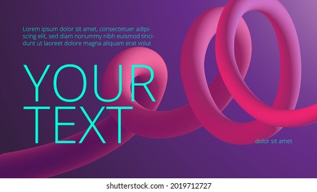 Abstract background with liquid 3D bright gradient helix. Template design for cover, poster, landing page, flyer, presentation, postcard, banner, advertising, identity. Vector illustration eps 8
