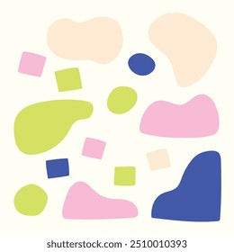 Fundo abstrato, forma de bolha líquida pop cor design vetor conjunto