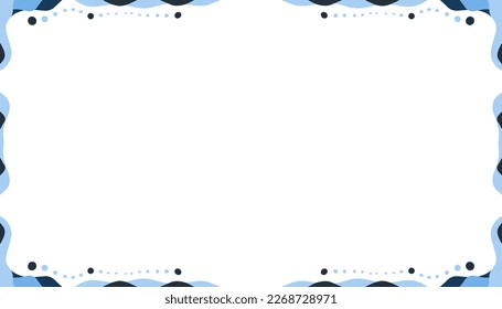 Fondo abstracto con borde de marco líquido azul y negro. Perfecto para tarjetas de felicitación, tarjetas de invitación, marcos de fotos, fondos de pantalla de la web.