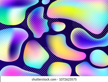 Abstract background with liquid bright colored shapes and textures. Vector