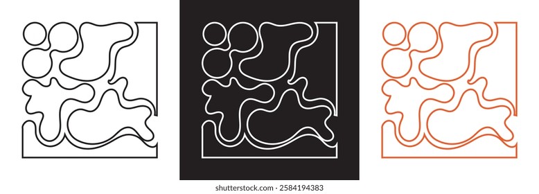 Abstract Background with Liquid Bubble Shapes. Vector  Pattern Design. isolated on white and black background. vector illustration. EPS 10