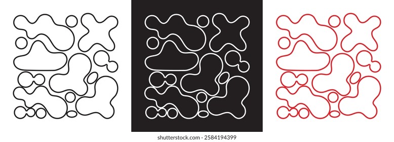 Abstract Background with Liquid Bubble Shapes. Vector  Pattern Design. isolated on white and black background. vector illustration. EPS 10