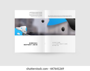 Abstract Background with Liquid Bubbles Shapes, Brochure Template Layout for Annual Report or Business Design. A4 Booklet. Circle Structures. Vector Illustration.