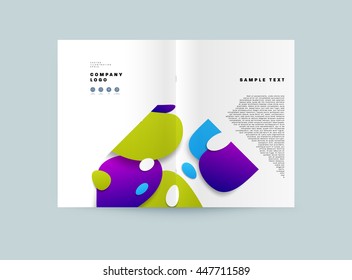 Abstrakter Hintergrund mit flüssigen Blasen Formen, Broschüren Template Layout für Geschäftsbericht oder Business Design. A4-Broschüre. Circle Structures. Vektorgrafik.