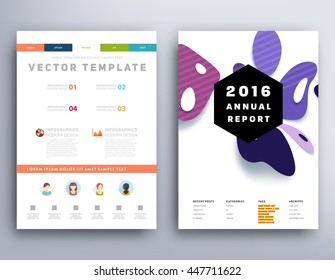Abstract Background with Liquid Bubbles Shapes, Brochure Template Layout for Annual Report or Business Design. A4 Booklet. Circle Structures. Vector Illustration.