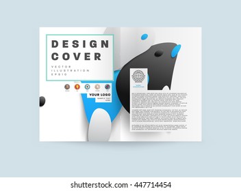 Resumen de fondo con formas de burbujas líquidas, diseño de plantilla de folleto para informe anual o diseño de negocio. Folleto A4. Estructuras de círculo. Ilustración vectorial.