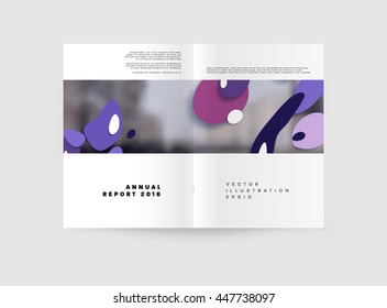 Resumen de fondo con formas de burbujas líquidas, diseño de plantilla de folleto para informe anual o diseño de negocio. Folleto A4. Estructuras de círculo. Ilustración vectorial.