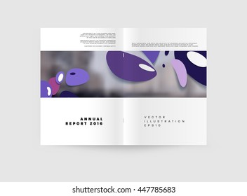 Abstract Background with Liquid Bubbles Shapes, Brochure Template Layout for Annual Report or Business Design. A4 Booklet. Circle Structures. Vector Illustration.