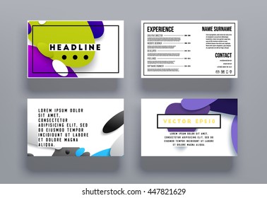 Abstract Background with Liquid Bubbles Shapes, Brochure Template Layout for Annual Report or Business Design. A4 Booklet. Circle Structures. Vector Illustration.
