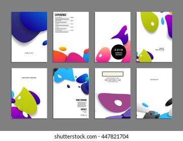 Abstract Background with Liquid Bubbles Shapes, Brochure Template Layout for Annual Report or Business Design. A4 Booklet. Circle Structures. Vector Illustration.