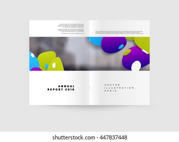 Resumen de fondo con formas de burbujas líquidas, diseño de plantilla de folleto para informe anual o diseño de negocio. Folleto A4. Estructuras de círculo. Ilustración vectorial.