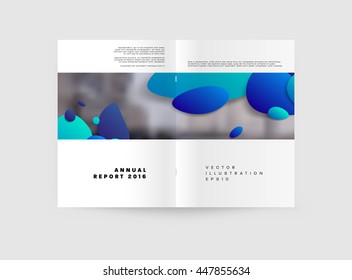 Resumen de fondo con formas de burbujas líquidas, diseño de plantilla de folleto para informe anual o diseño de negocio. Folleto A4. Estructuras de círculo. Ilustración vectorial.