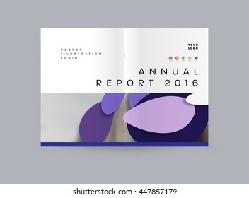 Abstract Background with Liquid Bubbles Shapes, Brochure Template Layout for Annual Report or Business Design. A4 Booklet. Circle Structures. Vector Illustration.