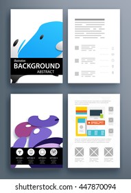 Resumen de fondo con formas de burbujas líquidas, diseño de plantilla de folleto para informe anual o diseño de negocio. Folleto A4. Estructuras de círculo. Ilustración vectorial.