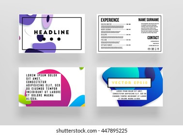 Abstract Background with Liquid Bubbles Shapes, Brochure Template Layout for Annual Report or Business Design. A4 Booklet. Circle Structures. Vector Illustration.