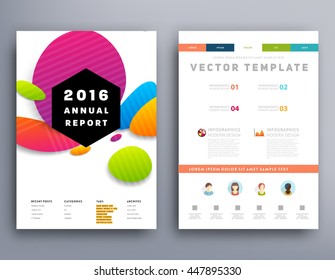 Abstract Background with Liquid Bubbles Shapes, Brochure Template Layout for Annual Report or Business Design. A4 Booklet. Circle Structures. Vector Illustration.