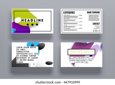 Abstract Background with Liquid Bubbles Shapes, Brochure Template Layout for Annual Report or Business Design. A4 Booklet. Circle Structures. Vector Illustration.