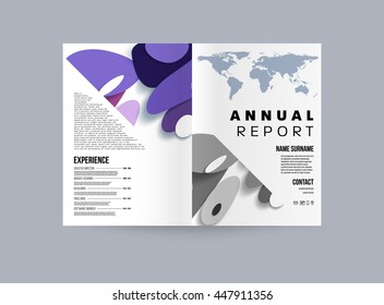 Abstract Background with Liquid Bubbles Shapes, Brochure Template Layout for Annual Report or Business Design. A4 Booklet. Circle Structures. Vector Illustration.