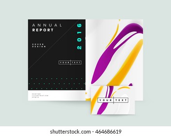 Abstract Background with Liquid Bubbles Shapes, Brochure Template Layout for Annual Report or Business Design. A4 Booklet. Circle Structures. Vector Illustration.