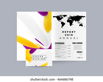 Abstract Background with Liquid Bubbles Shapes, Brochure Template Layout for Annual Report or Business Design. A4 Booklet. Circle Structures. Vector Illustration.