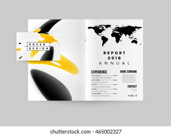Abstract Background with Liquid Bubbles Shapes, Brochure Template Layout for Annual Report or Business Design. A4 Booklet. Circle Structures. Vector Illustration.