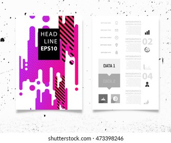 Abstract Background with Liquid Bubbles Shapes, Brochure Template Layout for Annual Report or Business Design. A4 Booklet. Circle Structures. Vector Illustration.