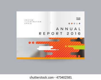 Abstract Background with Liquid Bubbles Shapes, Brochure Template Layout for Annual Report or Business Design. A4 Booklet. Circle Structures. Vector Illustration.