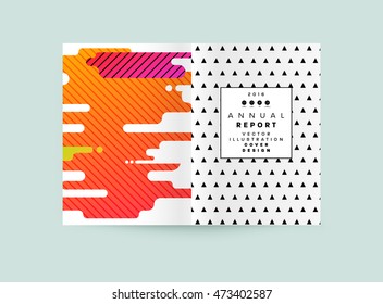 Abstract Background with Liquid Bubbles Shapes, Brochure Template Layout for Annual Report or Business Design. A4 Booklet. Circle Structures. Vector Illustration.