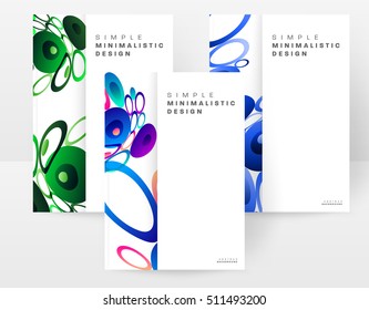 Abstract Background with Liquid Bubbles Shapes, Brochure Template Layout for Annual Report or Business Design. A4 Booklet. Circle Structures. Vector Illustration.