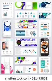 Abstract Background with Liquid Bubbles Shapes, Brochure Template Layout for Annual Report or Business Design. A4 Booklet. Circle Structures. Vector Illustration.