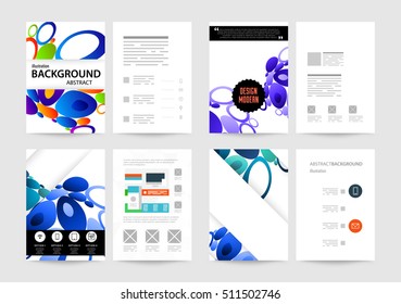 Resumen de fondo con formas de burbujas líquidas, diseño de plantilla de folleto para informe anual o diseño de negocio. Folleto A4. Estructuras de círculo. Ilustración vectorial.