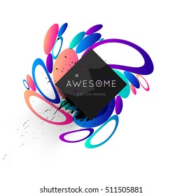 Abstract Background with Liquid Bubbles Shapes, Brochure Template Layout for Annual Report or Business Design. A4 Booklet. Circle Structures. Vector Illustration.