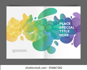 Abstract Background with Liquid Bubbles Shapes, Brochure Template Layout for Annual Report or Business Design. Circle Structures. Vector Illustration.