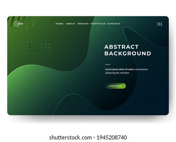 Fondo abstracto Color líquido verde oscuro diseño mínimo. Diseño de gradiente vectorial fluido para el desarrollo web, banner