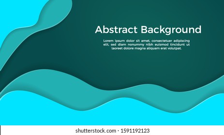 abstract background liquid cut paper in tosca color