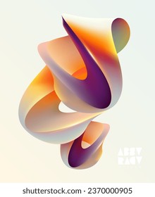 Fondo abstracto de formas geométricas líquidas. Forma de color de la línea de espiral. Elemento de diseño de vectores fluidos