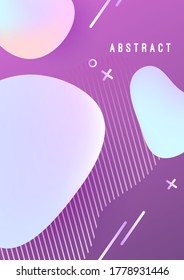 Abstract background with liquid gradient drops. Vector editable abstract design elements composition.