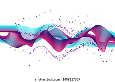 Abstract background liquid line flow with particle disperse.