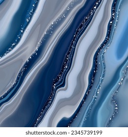 Abstract background with a liquid marble design and silver elements