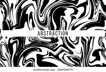 Abstract background. Liquid marble. Background fluid art. Black and white banner. Animal world