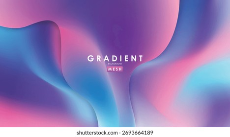 Fondo abstracto de malla líquida de color azul, rosa y púrpura degradado