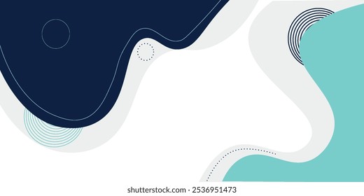 El fondo Abstractas líquido orgánico forma ondas dinámicas y círculos, líneas sobre fondo blanco. Ilustración vectorial