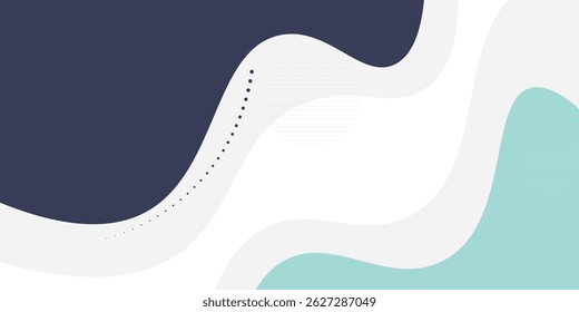 Fundo abstrato líquido orgânico forma ondas dinâmicas e círculos, linhas sobre fundo branco. Vetor