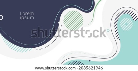 Abstract background liquid organic forms dynamic waves and circles, lines on white background. Vector illustration Foto d'archivio © 