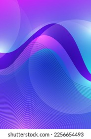 Resumen de fondo líquido formas orgánicas de ondas y círculos dinámicos, líneas sobre un fondo de color brillante. Ilustración del vector