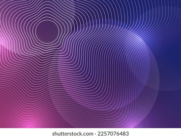 Resumen de fondo líquido formas orgánicas de ondas y círculos dinámicos, líneas sobre un fondo de color brillante. Ilustración del vector
