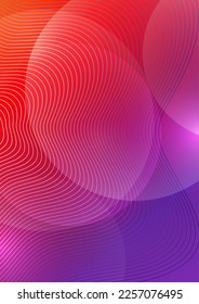 Resumen de fondo líquido formas orgánicas de ondas y círculos dinámicos, líneas sobre un fondo de color brillante. Ilustración del vector